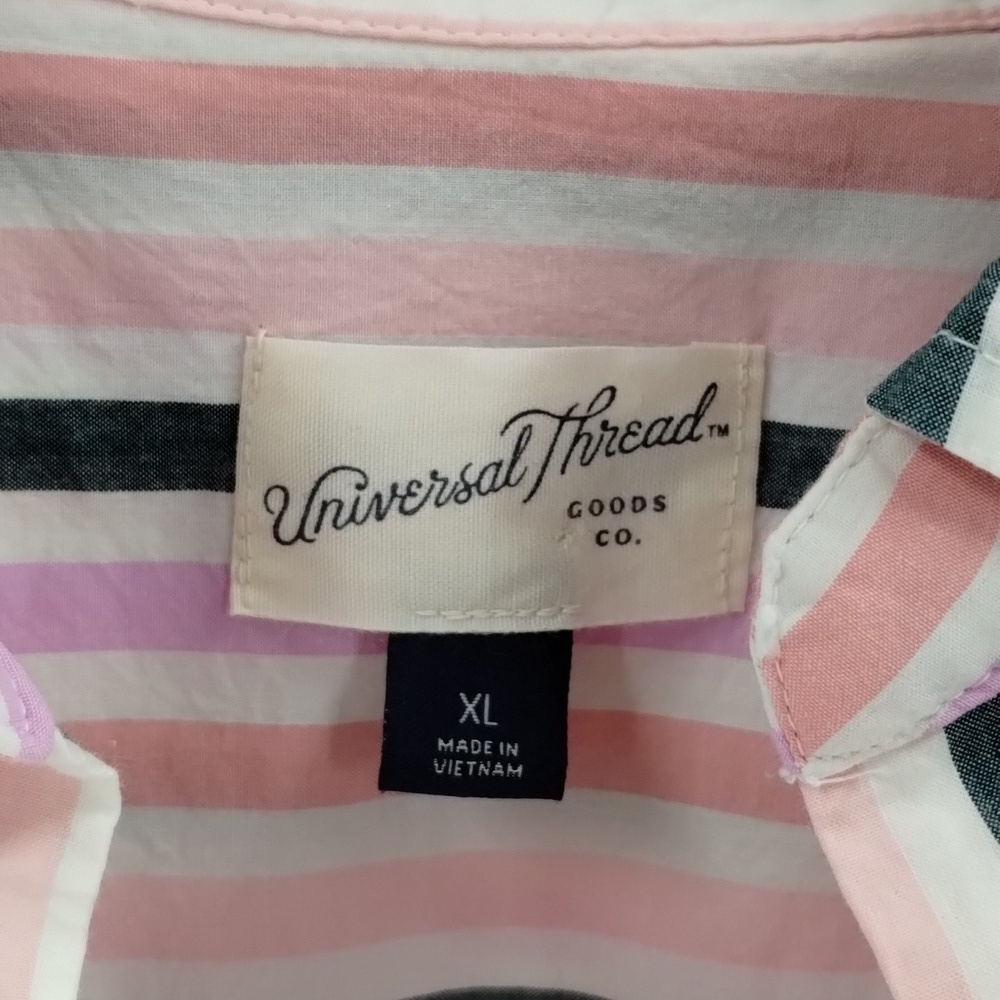 Universal Thread Women's Button Up Striped Top Size XL Shirt Sleeve - Picture 4 of 7
